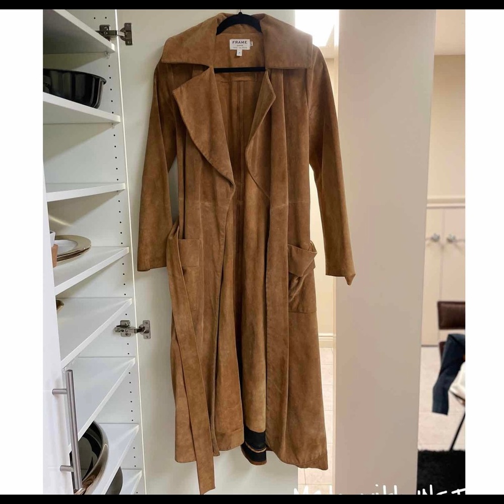 FRAME suede trench coat